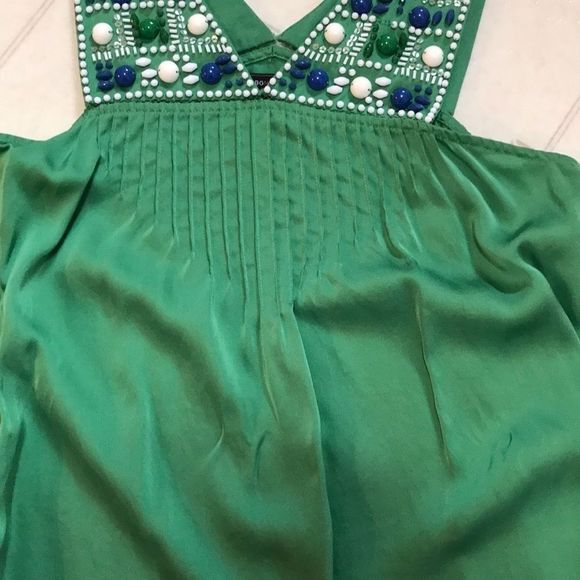 BCBGMAXAZRIA Silk Beaded Sleeveless Blouse - Picture 6 of 11